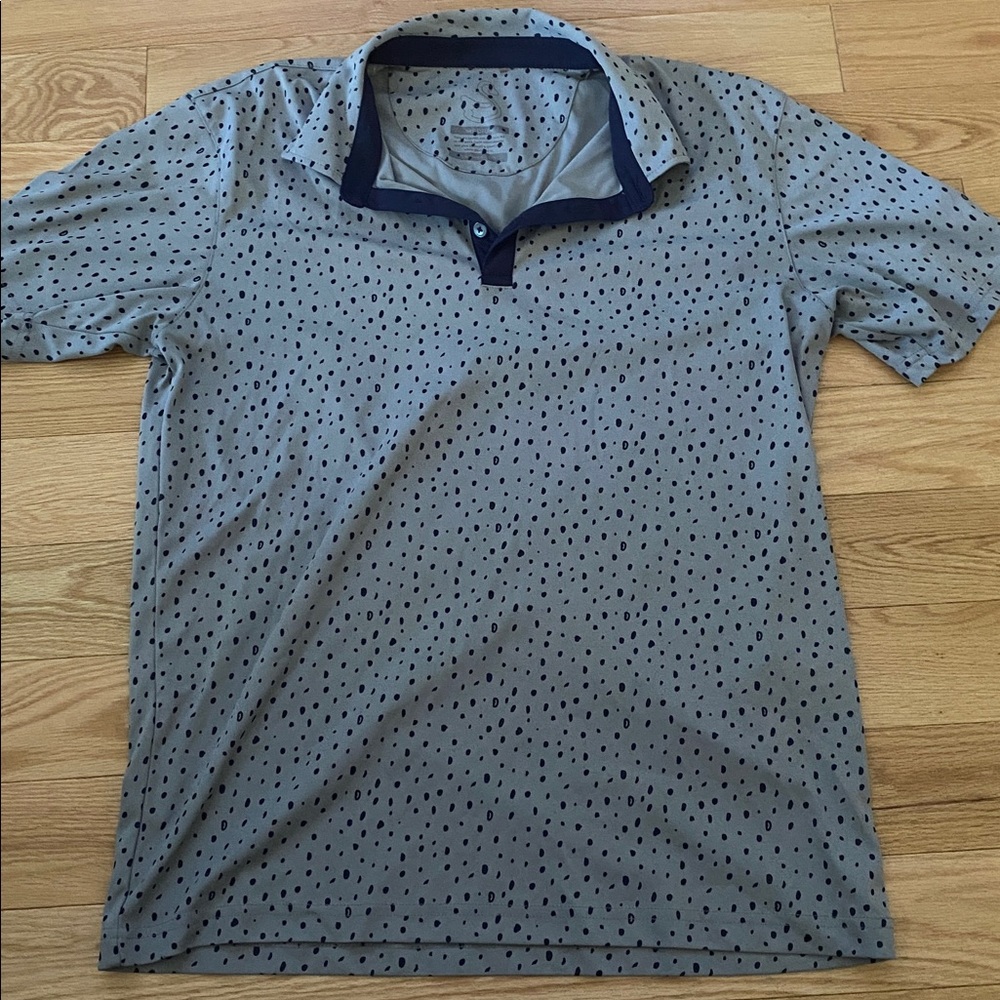 Gray Polka Dot Polo Shirt Swannies Co